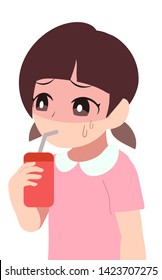 Illustration of a child drinking a drink