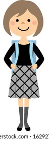 It is an illustration of a child entering elementary school.