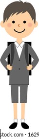 It is an illustration of a child entering elementary school.