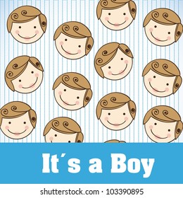 illustration of child heads, vector illustration