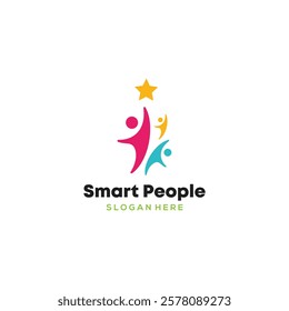 Illustration of child intelligence logo, perfect logo for school, learning house, etc.