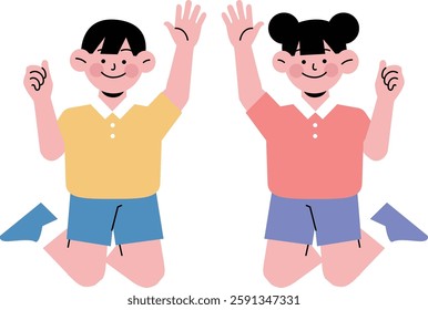 Illustration of a child jumping