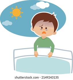 Illustration of a child lacking sleep