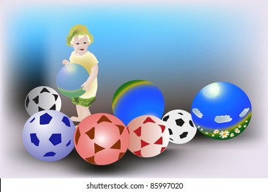 ilustración con secundario y muchas bolas