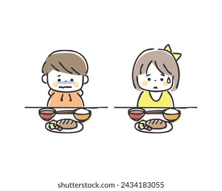 Illustration of a child with no appetite.
