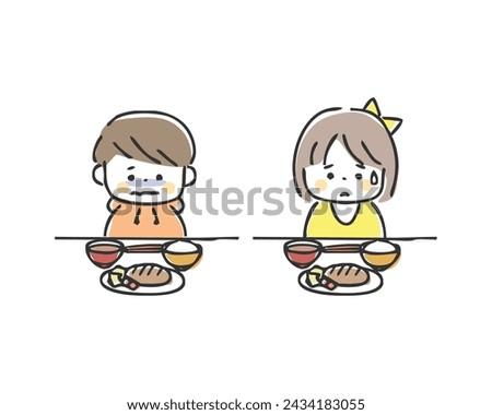 Illustration of a child with no appetite.