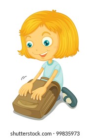 Illustration Of A Child Packing A Bag