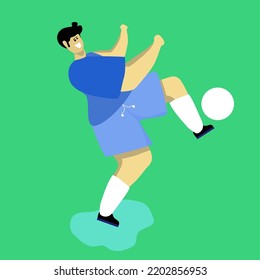 illustration of a child playing with a ball, football vector 