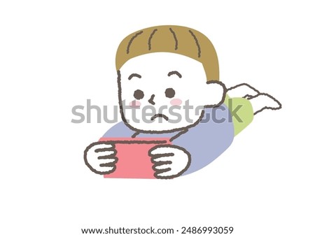 Illustration of a child playing a game all the time