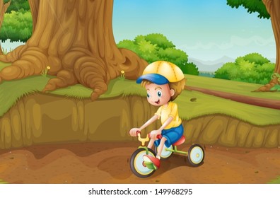 Illustration of a child playing at the ground