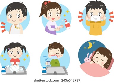 Illustration of a child preventing infection