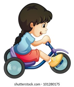 child riding tricycle
