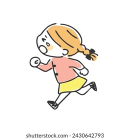 Illustration of a child running while crying.