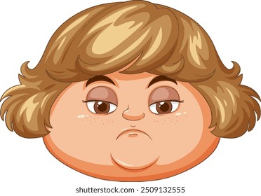 Illustration of a child with a serious expression