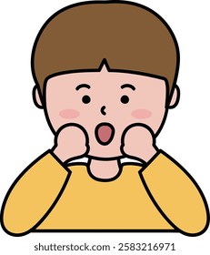 an illustration of a child shouting loudly