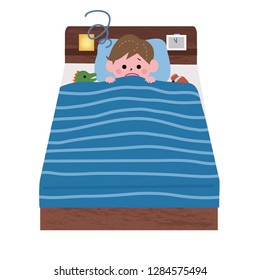 Illustration of a child sleeping in bed