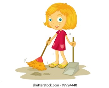 Child Sweeping Floor Images Stock Photos Vectors Shutterstock