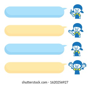 Illustration of a child taking four different poses
