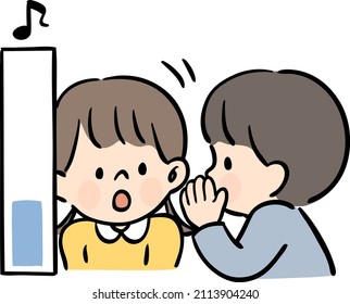 Illustration of a child talking in a small voice