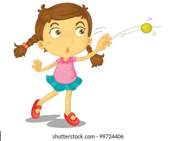 Illustration of a child throwing a ball