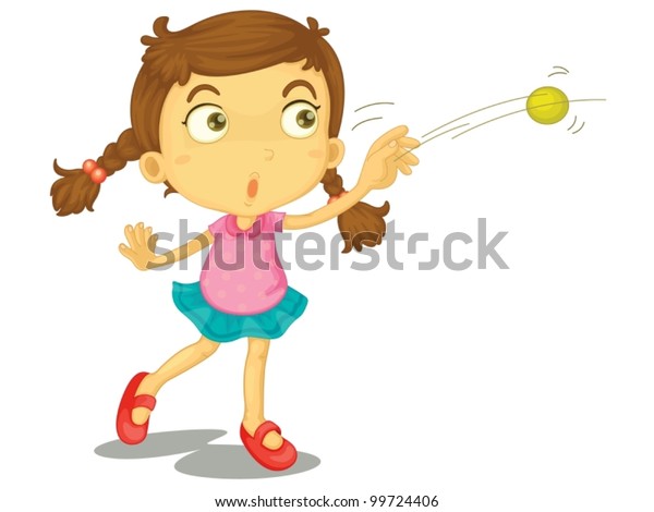 子どもがボールを投げるイラスト のベクター画像素材 ロイヤリティフリー