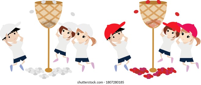 Illustration of a child throwing a ball at the athletic meet