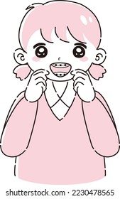 Illustration of a child wearing an orthodontic wire