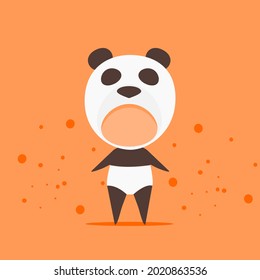 Illustration of a child wearing a panda costume vector art suitable for multiple purpose