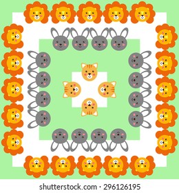 Illustration of childish pattern, vector.