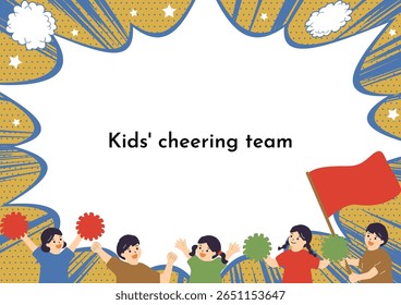 Illustration of children cheering enthusiastically