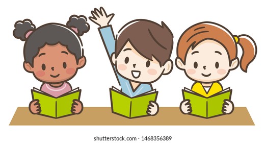 Illustration of children in class