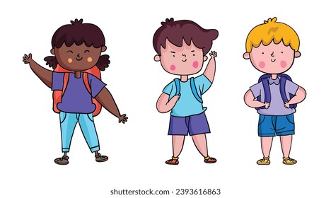 Illustration of children doing activities