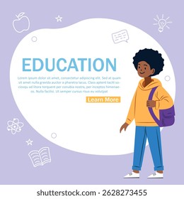 ilustração de crianças com formação educacional para o conceito de volta à escola