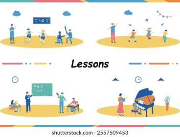 Illustration of children enjoying extracurricular activities
