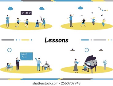 Illustration of children enjoying extracurricular activities