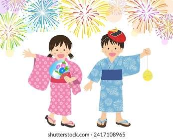 Illustration of children enjoying a festival