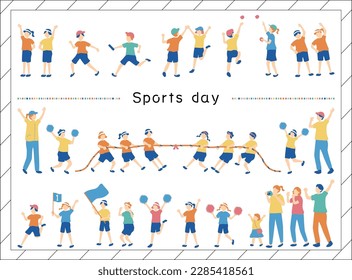 Illustration of children enjoying Sports Day