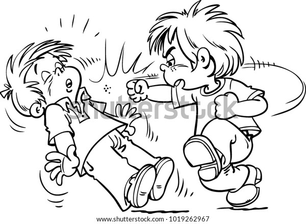 Illustration Children Fighting Over Stock Vector (Royalty Free) 1019262967