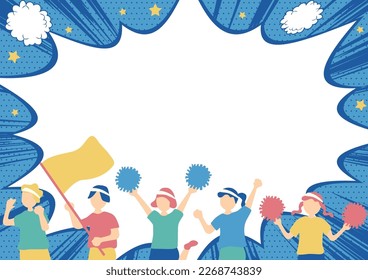 Illustration of children giving their all to support and cheer