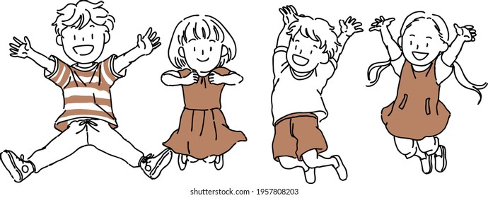 
Illustration of children jumping cheerfully