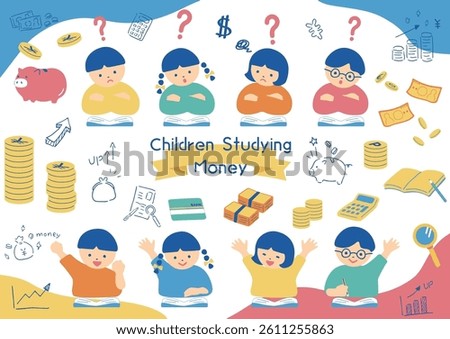 Illustration of Children Learning About Money