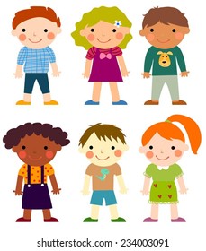 Illustration of children on a white background