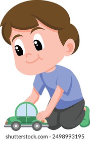 Illustration of Children Playing with Car Toys