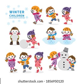 Illustration of children playing in winter.