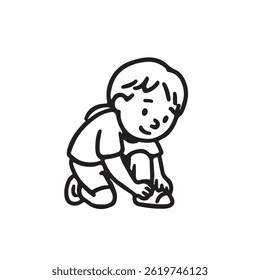 Illustration of children preparing to go to school
