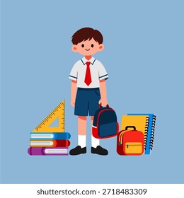 Ilustración de niños que regresan a la escuela
