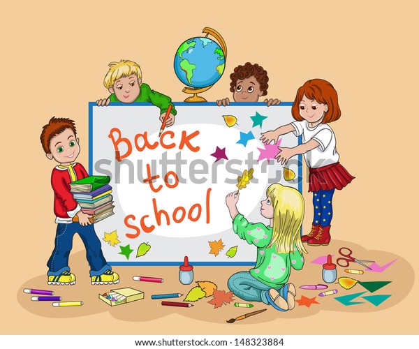 Illustration Children Returning School Stock Vector (Royalty Free ...