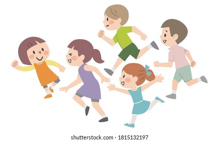 園児 走る のイラスト素材 画像 ベクター画像 Shutterstock