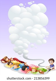 Illustration of children are taking a nap