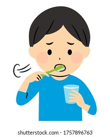 illustration of children and tooth brushing
